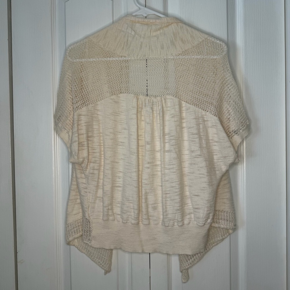 Converse women’s Cream Open-Front cardigan, short sleeved large - Picture 4 of 6
